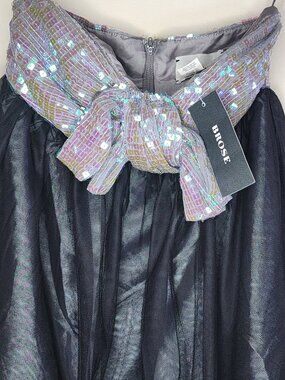 Brose Stacey Sequin Strapless Dress — Grey/Black, US 0 | NWT Cocktail Party